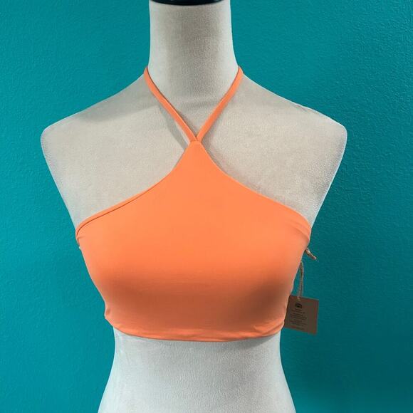 NWT Toast Swim Apex Bikini Top Nectarine Halter Swim Beach Surf Paddle - Picture 2 of 5